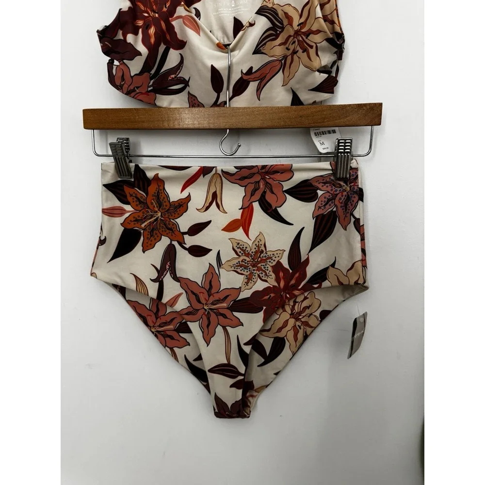 Stone Fox‎ Swim Sumatra Lili Gaze White Floral Bikini Resort Set NWT